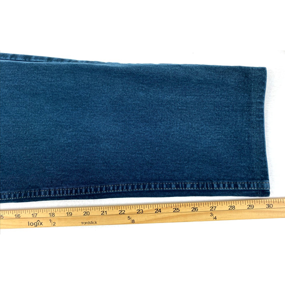 Vtg Levis 550 Jeans Women 32 x‎ 30 Dark Teal Blue Relaxed Altered Hem High Rise - Picture 11 of 13